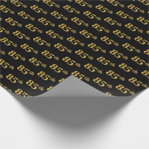 Papel De Presente Preto, Faux Dourado 85º (oitenta e cinco) Evento