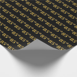 Papel De Presente Preto, Faux Dourado 85º (oitenta e cinco) Evento
