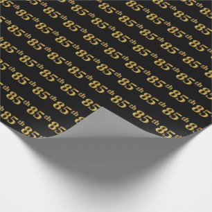Papel De Presente Preto, Faux Dourado 85º (oitenta e cinco) Evento