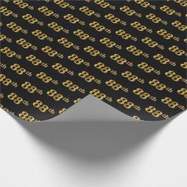 Papel De Presente Preto, Faux Dourado 88º (oitenta e oitava) Evento