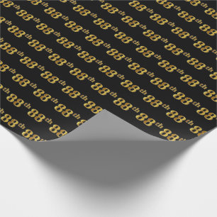 Papel De Presente Preto, Faux Dourado 88º (oitenta e oitava) Evento