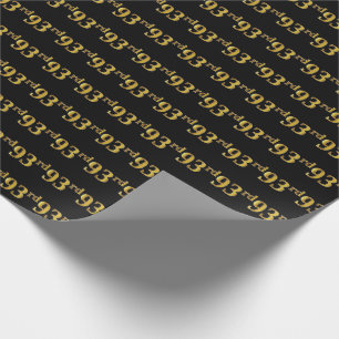 Papel De Presente Preto, Faux Dourado 93º (93º) Evento