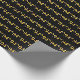 Papel De Presente Preto, Faux Dourado 94º (94º) Evento