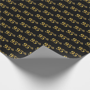 Papel De Presente Preto, Faux Dourado 95º (95º) Evento