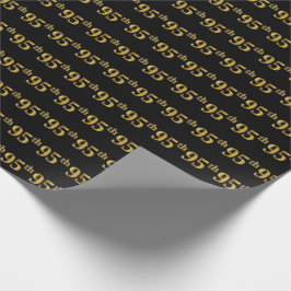 Papel De Presente Preto, Faux Dourado 95º (95º) Evento