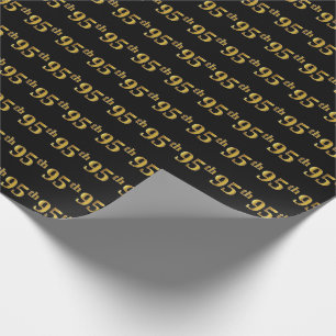 Papel De Presente Preto, Faux Dourado 95º (95º) Evento