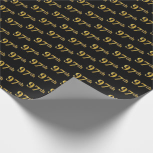 Papel De Presente Preto, Faux Dourado 97º (99º) Evento