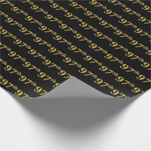 Papel De Presente Preto, Faux Dourado 97º (99º) Evento