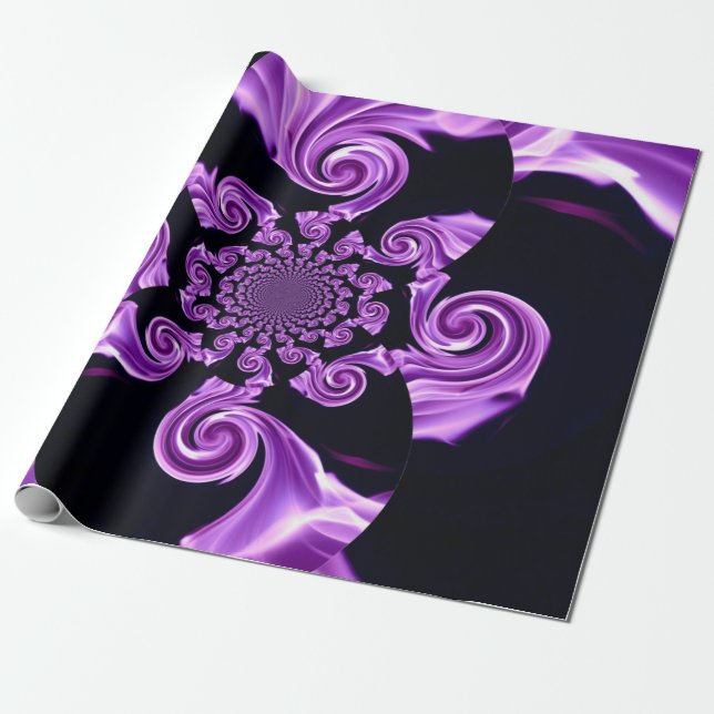 Papel De Presente Preto lilás (Desenrolado)