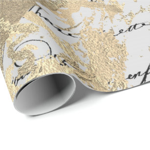 Papel De Presente Preto metálico brilhante do roteiro Dourado mais