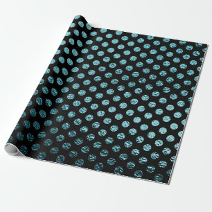 Papel De Presente Preto metálico das bolinhas da cerceta vidro