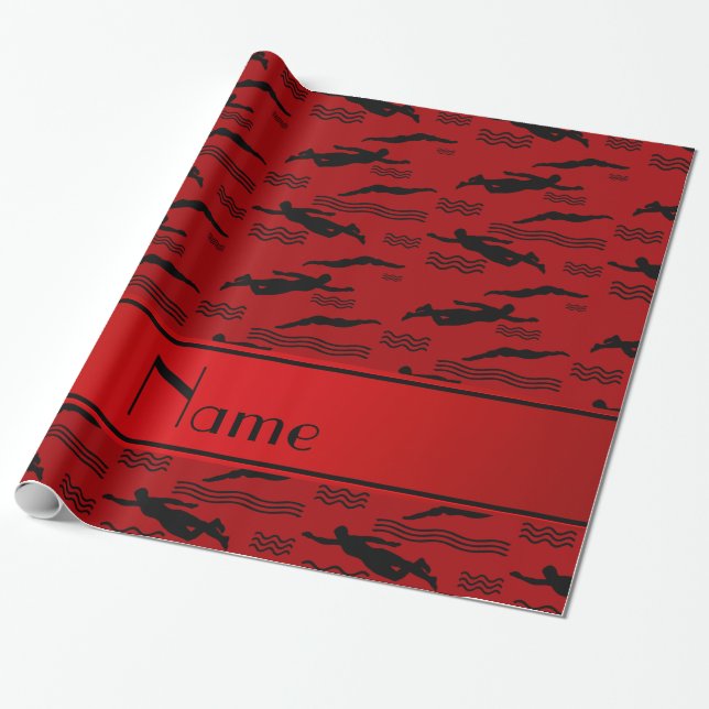 Papel De Presente preto vermelho stripe.png da listra (Desenrolado)