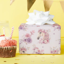 Papel De Presente Pretty Ponies and Petals Horse Wrapping Paper