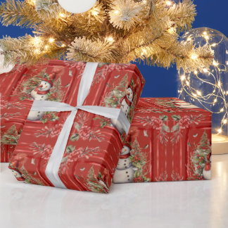 Papel De Presente Pretty Snowman Elegant Christmas Gift 