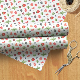 Papel De Presente Pretty Watercolor Berry Pattern