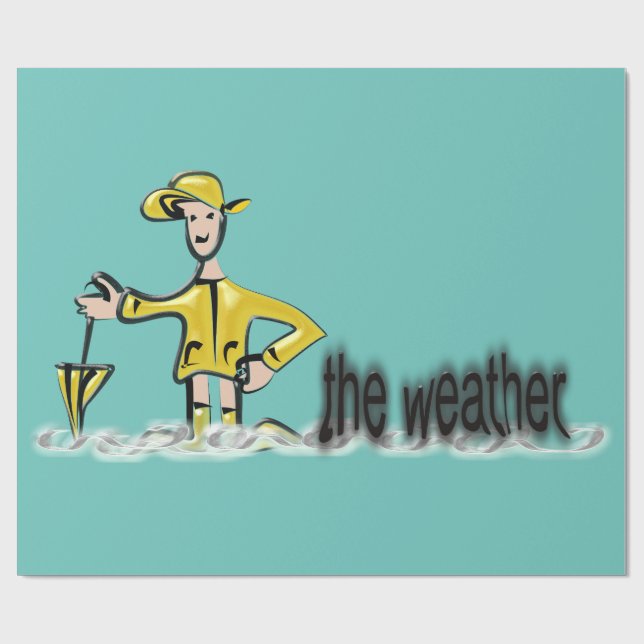 Papel De Presente Previsão do tempo com roupa de chuva (Aberto)