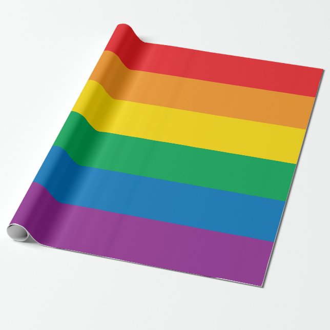 Papel De Presente Pride | Colorful Rainbow Design (Desenrolado)