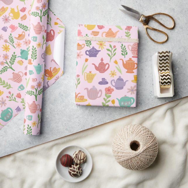 Papel De Presente Primavera Floral de Páscoa de Festa de Chá (Artesanato)