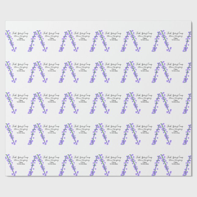 Papel De Presente Primavera fresca flores de lavanda acampamento nom (Aberto)