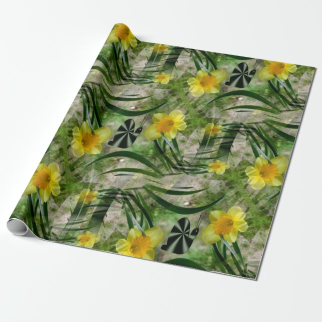Papel De Presente Primavera Gardening. (Desenrolado)