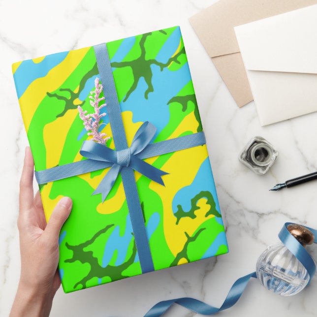 Papel De Presente Primavera Meadow Camo (Presentear)