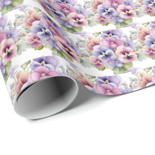 Papel De Presente Primavera Pansies Pansy