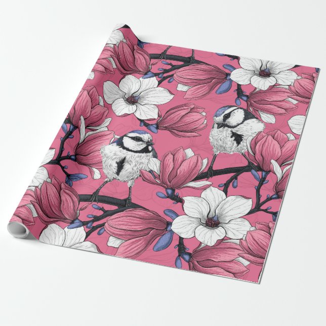 Papel De Presente Primavera rosa (Desenrolado)