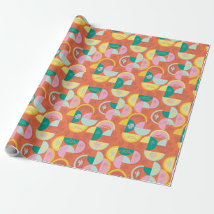 Papel De Presente Primaveras de Palma Solar Moderna do Século Médio