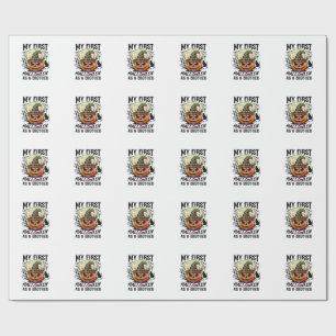 Papel De Presente Primeira Camisa de Irmão de Halloween Vintage Abób