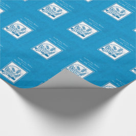 Papel De Presente Primeira Comunhão do Afilhado, Trigo, Uvas Azul