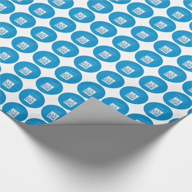 Papel De Presente Primeira Comunhão do Neto Azul, Trigo, Uvas (Ponta)