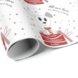 Papel De Presente Primeira Cupada de Natal em Presentes (Vermelho)