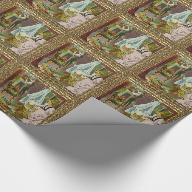 Papel De Presente Primeira visita dos Papais noeis (Ponta)