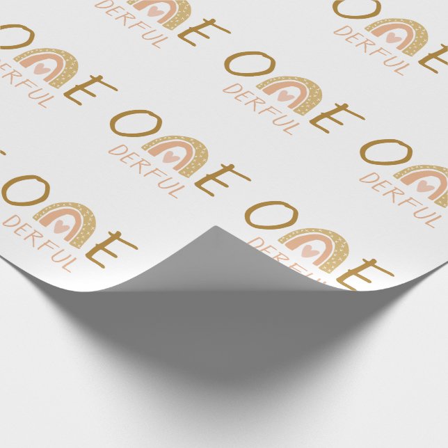 Papel De Presente Primeiro aniversario Arco-Íris Favoritos de Aniver (Ponta)