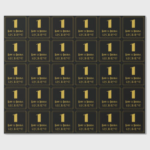 Papel De Presente primeiro aniversario ~ Art Deco Inspira "1", Nome