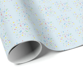 Papel De Presente Primeiro aniversario Azul Confetti