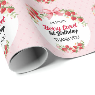 Papel De Presente Primeiro aniversario Berry Sweet