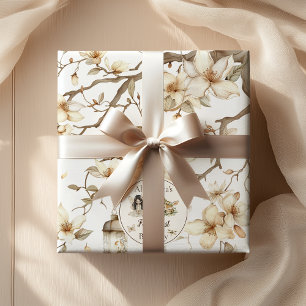 Papel De Presente Primeiro Aniversário de Fada Floral da Floresta