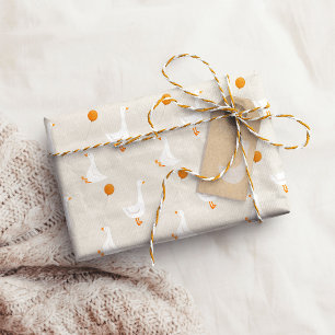 Papel De Presente Primeiro aniversario de flor selvagem de ganso de