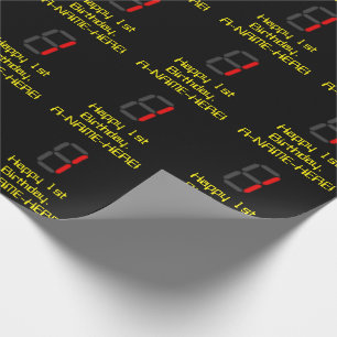 Papel De Presente Primeiro aniversario: Estilo vermelho "1" do pulso