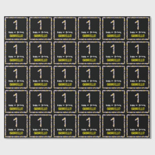 Papel De Presente primeiro aniversario: Número de Flores Florais, No