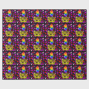 Papel De Presente primeiro aniversario: Padrão de coração adoráv