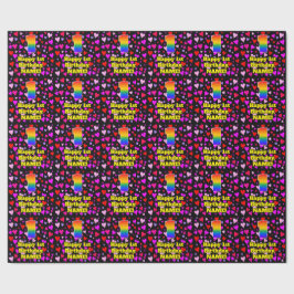 Papel De Presente primeiro aniversario: Padrão de Corações Adoráveis