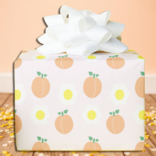 Papel De Presente Primeiro aniversario Peach doce