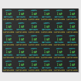 Papel De Presente Primeiro aniversario premiado da computação digita