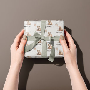 Papel De Presente primeiro aniversario Wild One urso moderno elegant