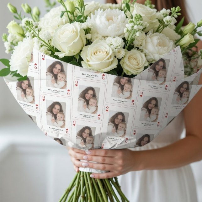 Papel De Presente Primeiro Dia das Mães Foto Personalizada  (Criador carregado)
