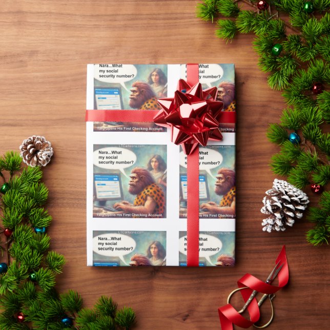 Papel De Presente Primeiro Login do Yarg: Bancário como um Homem das (Presente de Natal)