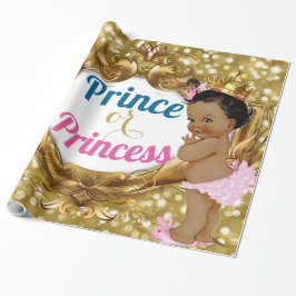 Papel De Presente Princesa Africana ou Princesa Glitter Gift Wrap