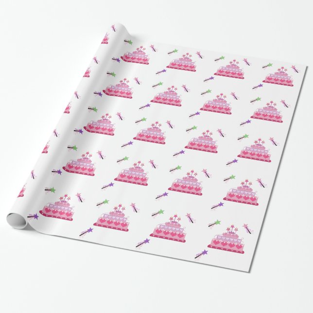 Papel De Presente Princesa Bolo e Mágica Wands (Desenrolado)